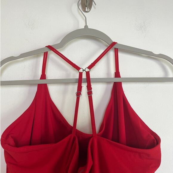 Abercrombie & Fitch Womens Athletic Mini Dress Built In Shorts Sz XL Red Tennis - Picture 3 of 9